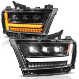 BLACK FULL LED PROJECTOR HEADLIGHTS 19-24 RAM 1500