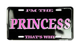 LIC.PLATE I'M THE PRINCESS THAT'S WHY
