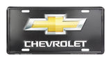 LIC. PLATE CHEVROLET GOLD BOWTIE BLACK
