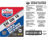 SYN. SAE 0W-16 API SP ILSAC GF-6B ENGINE OIL 6G