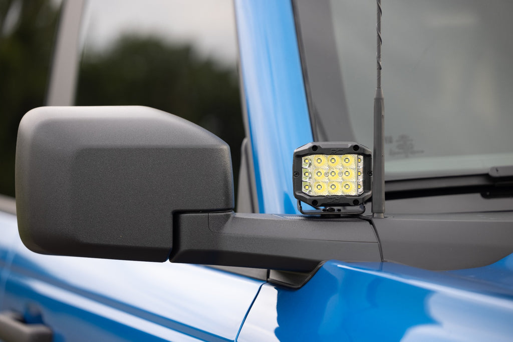 LED Light Kit | Ditch Mount |  2" Chrome Pair | Wide | Ford Bronco 4WD (21-24)