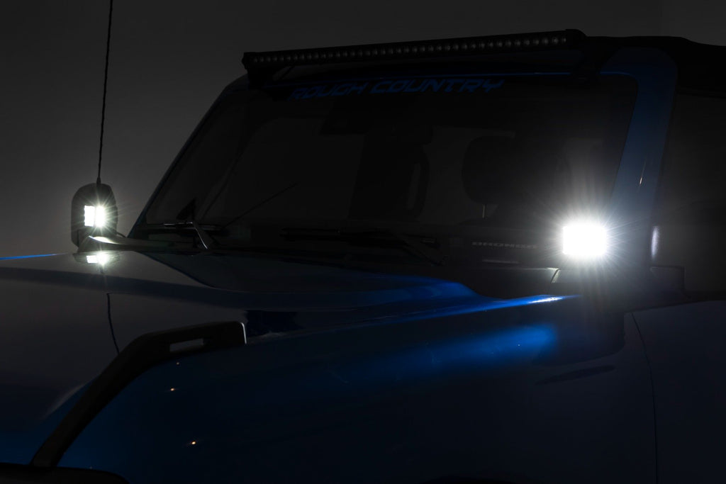 LED Light Kit | Ditch Mount | 2" Black Pair | Amber DRL | Ford Bronco (21-25)