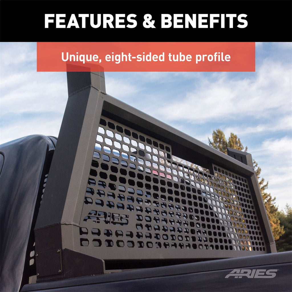 AdvantEDGE Black Aluminum Headache Rack; Select Ford F-150