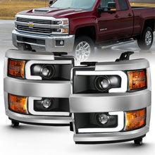 Load image into Gallery viewer, Projector Headlights w/ Plank Style Design Black w/ Amber