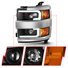 Load image into Gallery viewer, Projector Headlights w/ Plank Style Design Black w/ Amber
