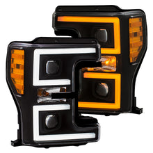 Load image into Gallery viewer, Projector Headlights w/ U-Bar Switchback Black w/ Amber