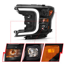 Load image into Gallery viewer, Projector Headlights w/ Plank Style Switchback Black w/ Amber