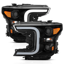 Load image into Gallery viewer, LED Projector Headlights w/ Plank Style Switchback Black w/ Amber