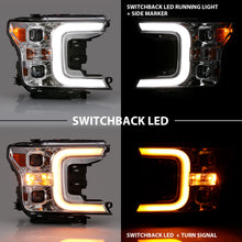 Load image into Gallery viewer, LED Projector Headlights w/ Plank Style Switchback Chrome w/ Amber