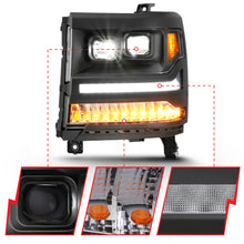 Load image into Gallery viewer, LED Projector Headlights w/ Plank Style Black w/ Amber