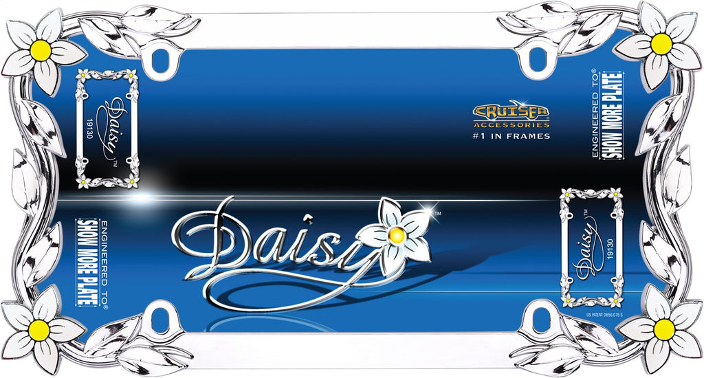 License Plate Frames; Daisy; Chrome/Painted;