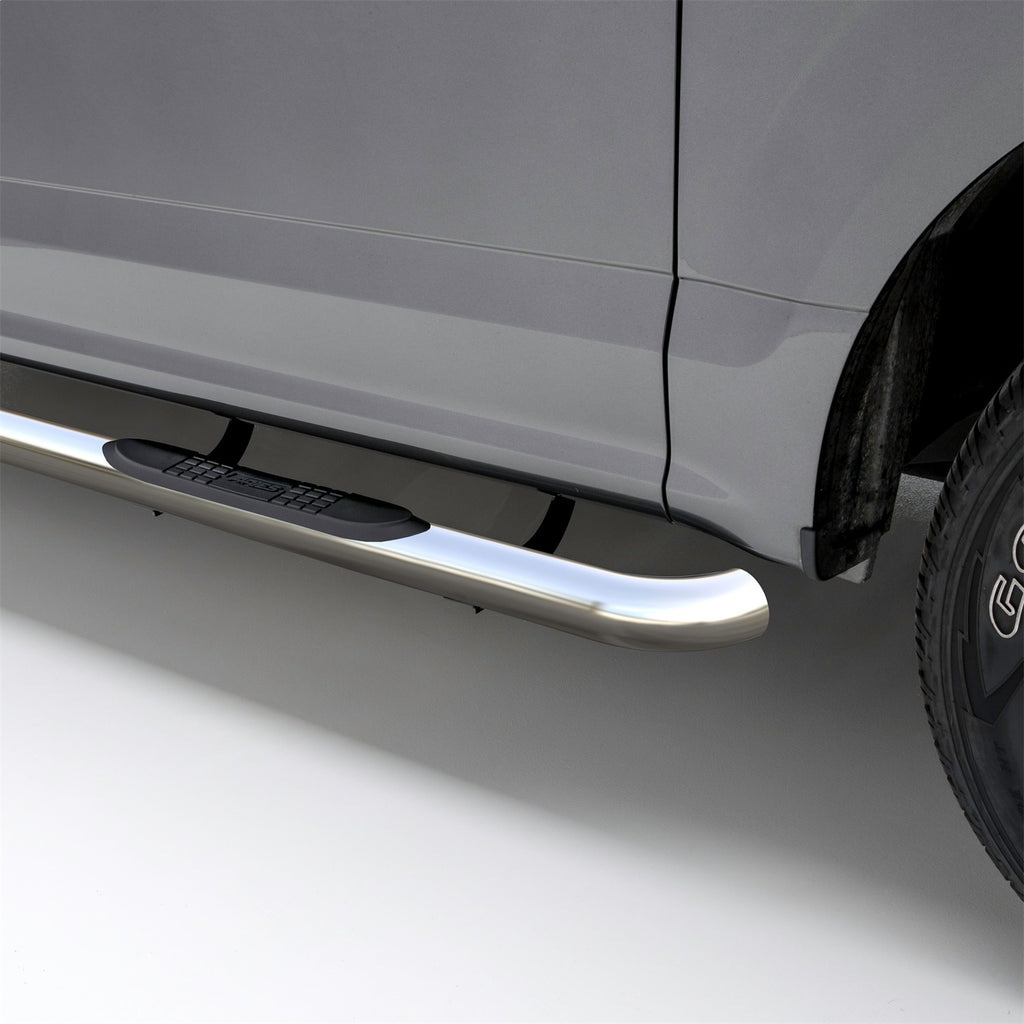3in. Round Polished Stainless Side Bars; Select Toyota Tacoma