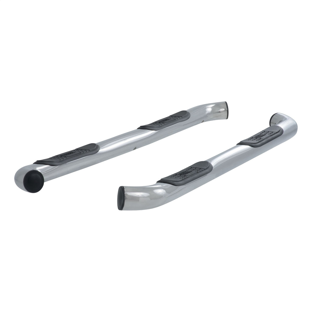 3in. Round Polished Stainless Side Bars; Select Toyota Tacoma