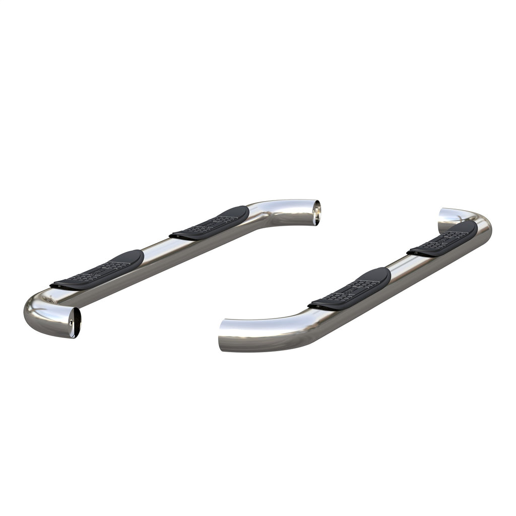 3in. Round Polished Stainless Side Bars; Select Ford F-250; F-350 Super Duty