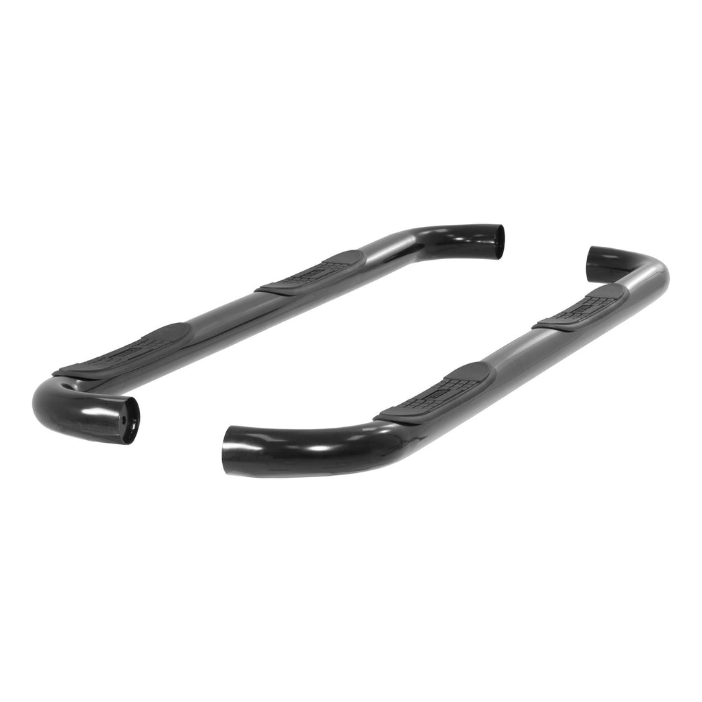 3in. Round Black Steel Side Bars; Select Ford Expedition