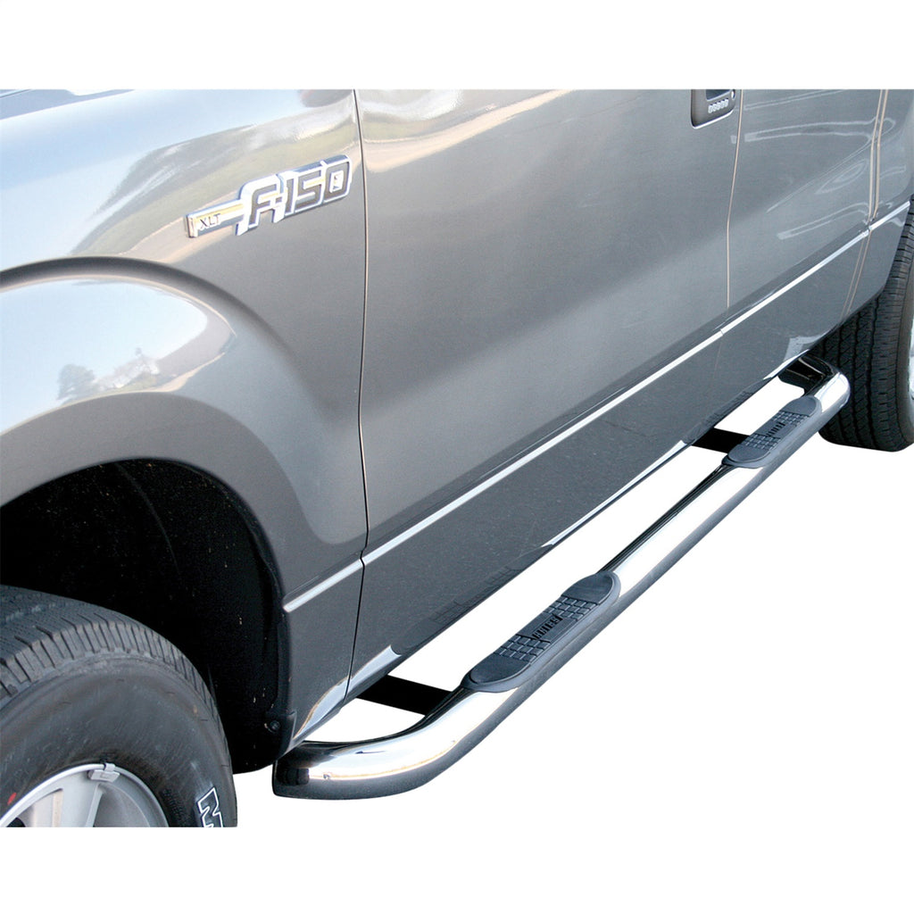 3in. Round Polished Stainless Side Bars; Select Ford F-150