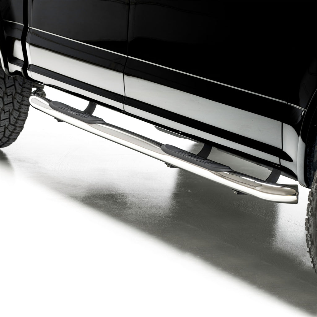 3in. Round Polished Stainless Side Bars; Select Ford F-150; F-250; F-350
