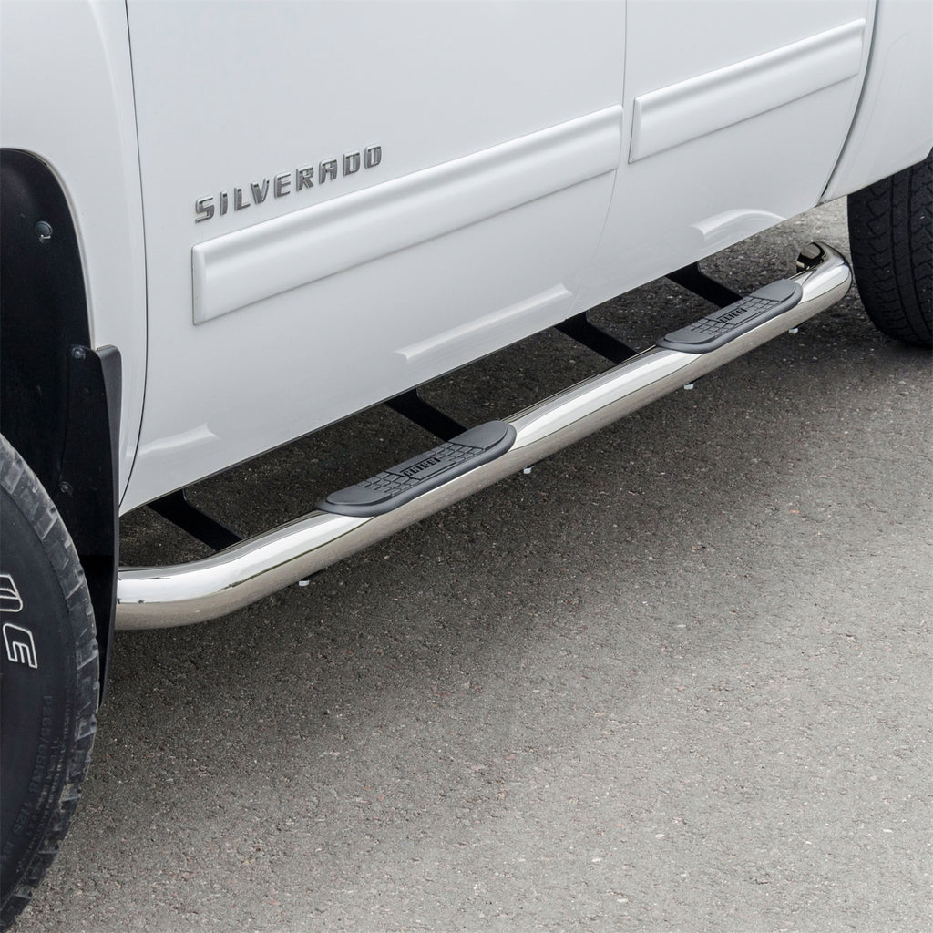 3in. Round Polished Stainless Side Bars; Select Silverado; Sierra 1500; 2500; 35