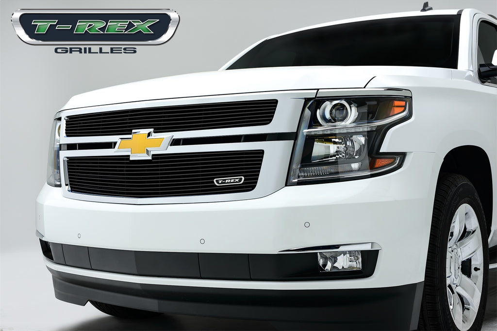 Billet Series Grille; Horizontal; Aluminum; Black; 2 Pc; Overlay;