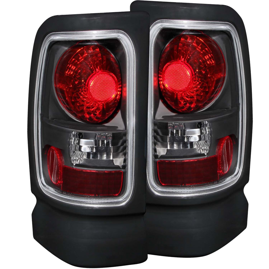 Tail Light Assembly; Clear Lens; Black Housing; Pair;