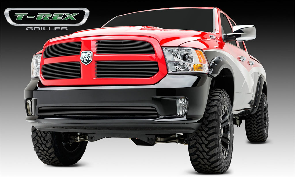 Billet Series Grille; Horizontal; Aluminum; Black; 4 Pc; Overlay;