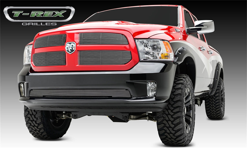 Billet Series Grille; Horizontal; Aluminum; Polished; 4 Pc; Overlay;
