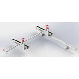 Weatherguard Ezglide2 Fixed Drop-Down For Full-Size Vans  Short Ladder Dual Drop-Down Kit With Cross Member