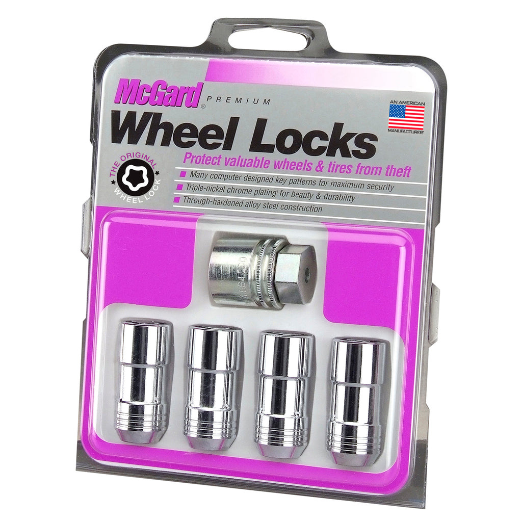 Chrome Cone Seat Wheel Locks (M14 x 2.0 Thread Size) - Set of 4 Locks and 1 Key