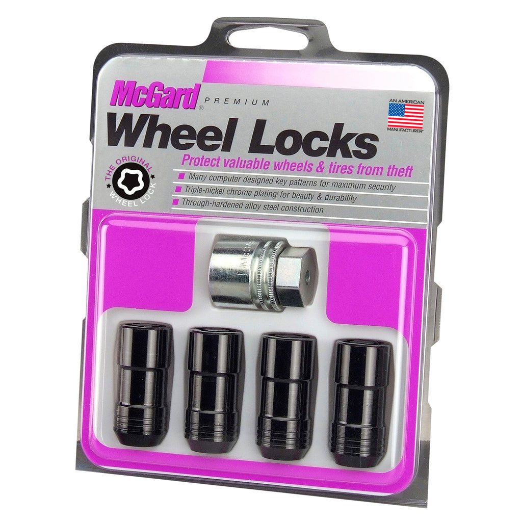 Black Cone Seat Wheel Locks (M14 x 2.0 Thread Size) - Set of 4 Locks and 1 Key