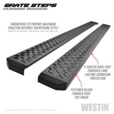 Grate Steps Running Boards; Textured Black; 90 in.; Mount Kit Not Included;