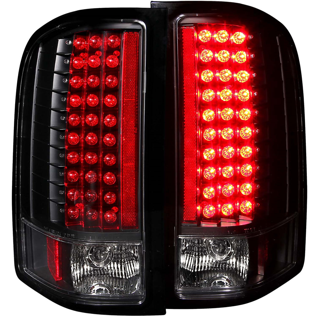 Tail Light Assembly; LED; Clear Lens; Black Housing; Pair;