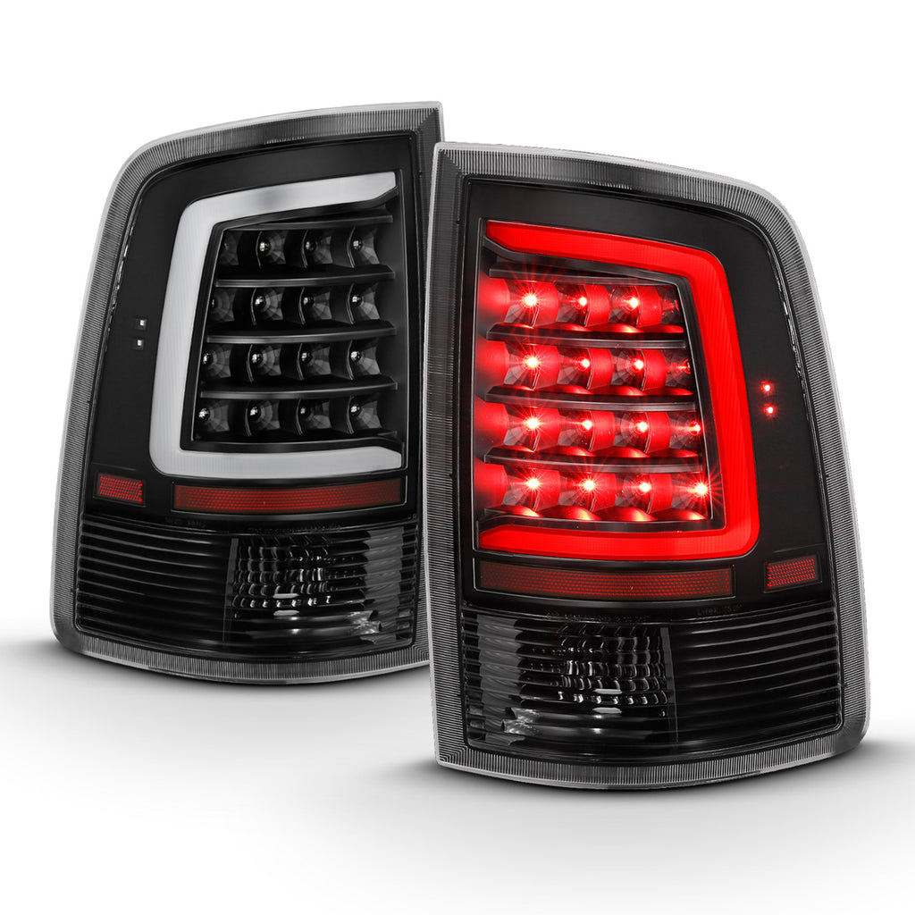 Anzo Black Plank Style Tail Lights With Clear Lens Dodge Ram 09-18 1500 / 10-18 2500/3500
