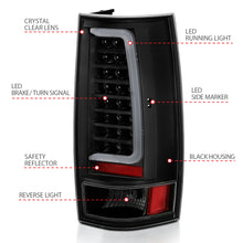 Load image into Gallery viewer, Anzo Black Plank Style LED Tail Lights With Clear Lens 07-14 Tahoe /Suburban /Yukon