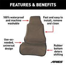 Load image into Gallery viewer, Seat Defender 58in. x 23in. Removable Waterproof Brown Bucket Seat Cover