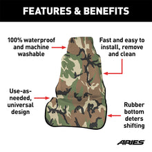 Load image into Gallery viewer, Seat Defender 58in. x 23in. Removable Waterproof Camo Bucket Seat Cover