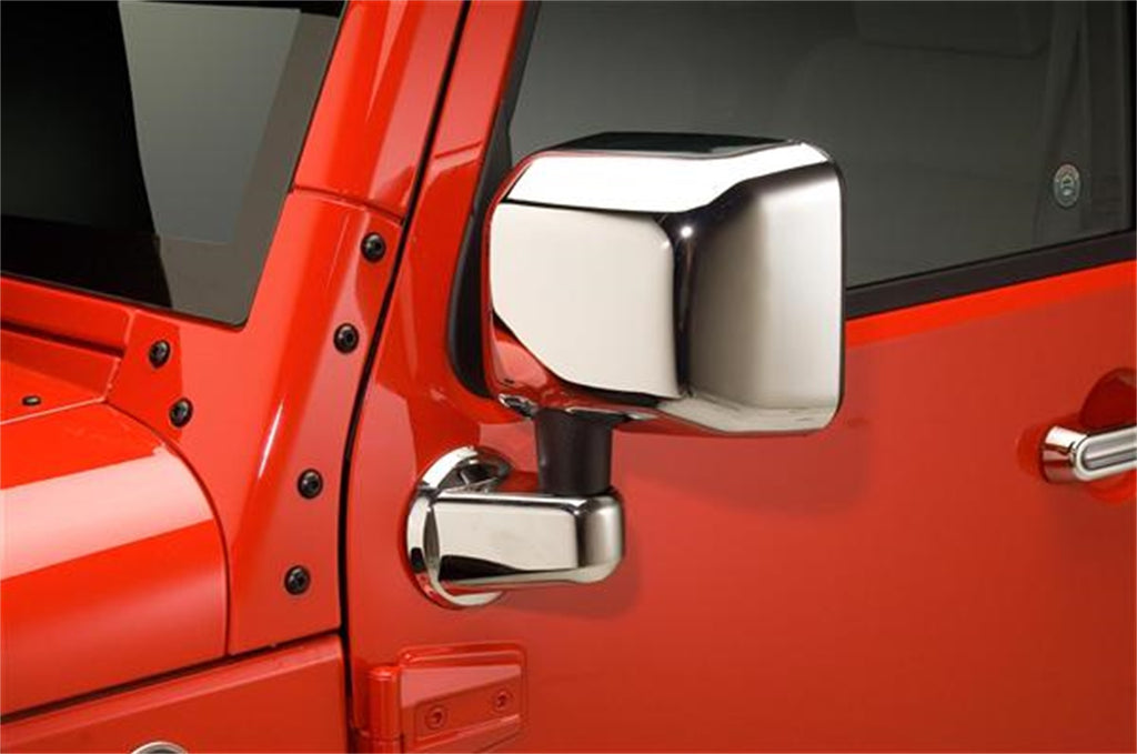 Door Mirror Cover; Chrome;