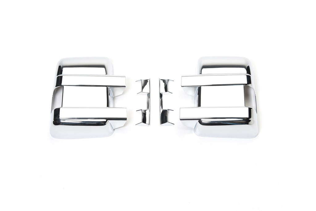 Door Mirror Cover; Chrome; w/Turn Signal;