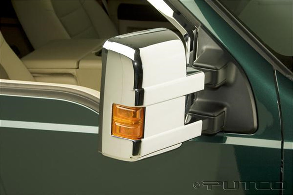 Door Mirror Cover; Chrome; w/Turn Signal;