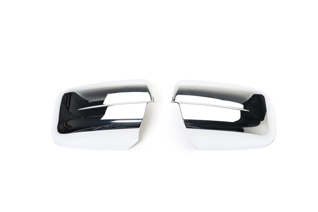 Door Mirror Cover; Chrome; Fits Mirror w/o Turn Signal;