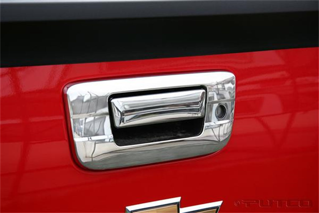 Tailgate Handle Cover; Chrome; w/Keyhole;