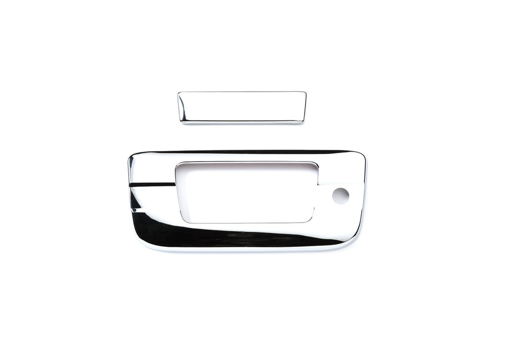 Tailgate Handle Cover; Chrome; w/Keyhole;