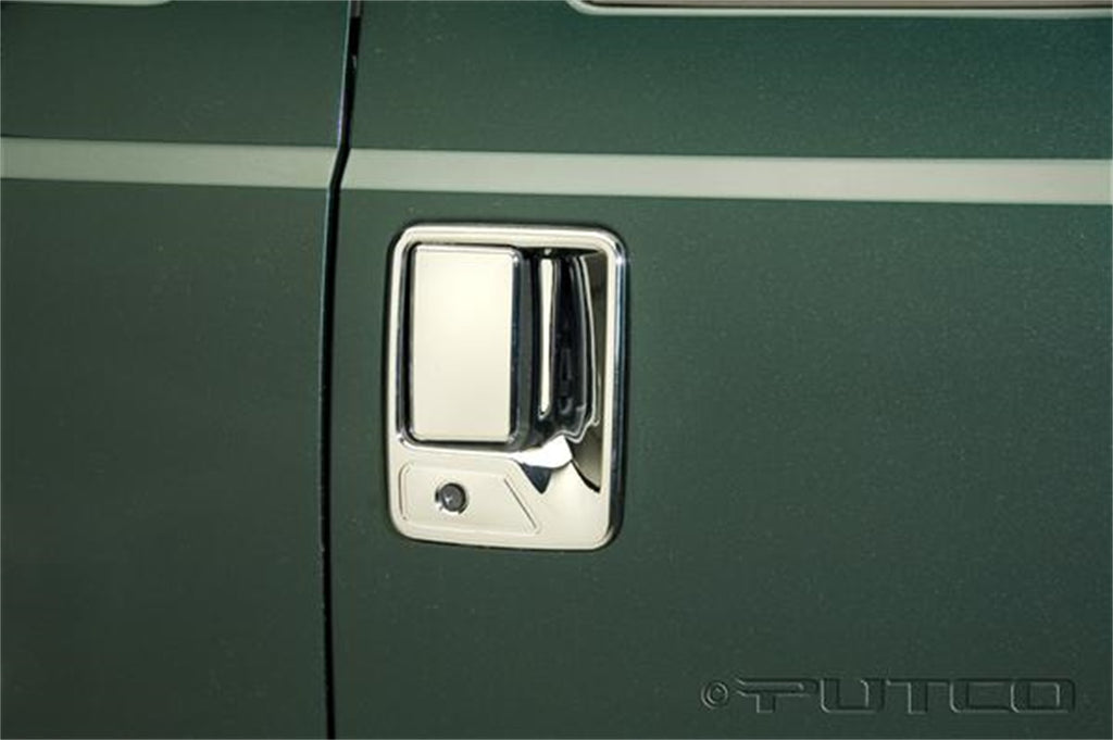 Door Handle Cover; Chrome; 4 pc.; w/o Passenger Side Keyhole;