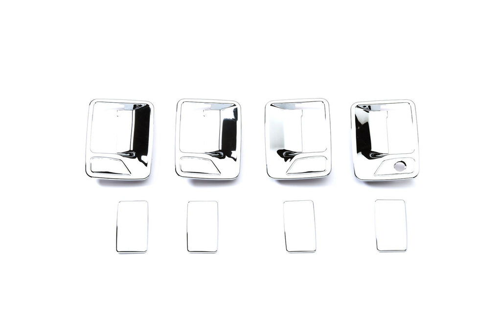 Door Handle Cover; Chrome; 4 pc.; w/o Passenger Side Keyhole;