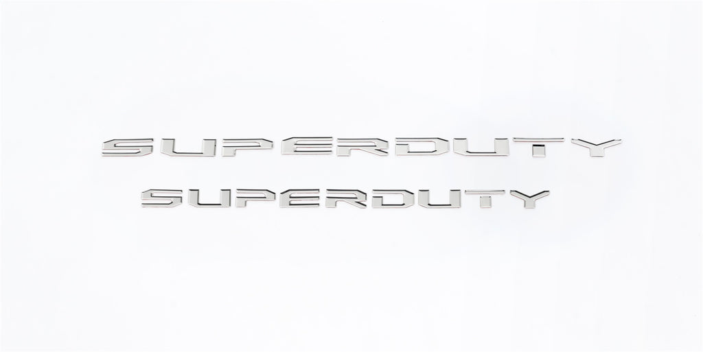 Superduty Tailgate Lettering; Stainless Steel; Super Duty Stamped Cut Letters;