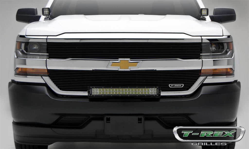 Laser Billet Series Grille; Horizontal; Aluminum; Black; 2 Pc; Overlay;