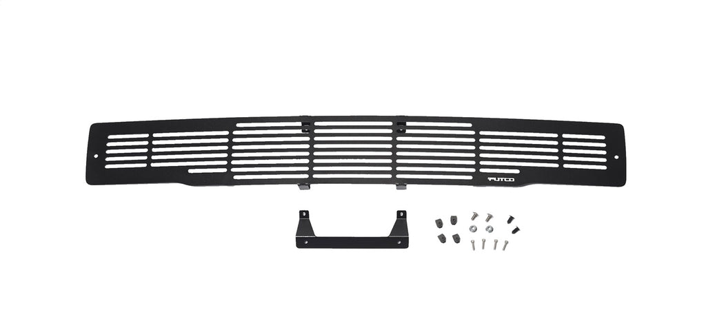 Bumper Grille Insert; Stainless Steel Black; Steel Bar Design;