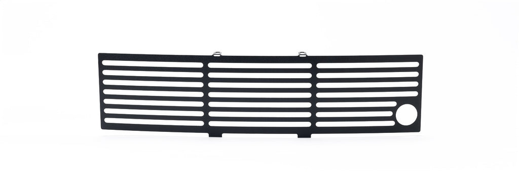 Bumper Grille Insert; Stainless Steel Black Bar; w/Heater Plug;