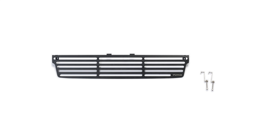 Bumper Grille Insert; Stainless Steel; Black; Bar Design;