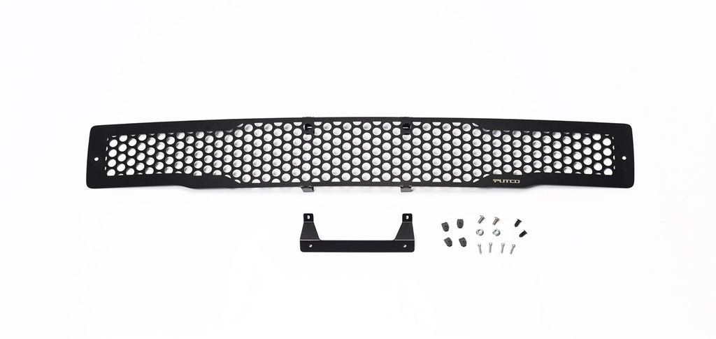 Bumper Grille Insert; Stainless Steel; Black; Punch Design;