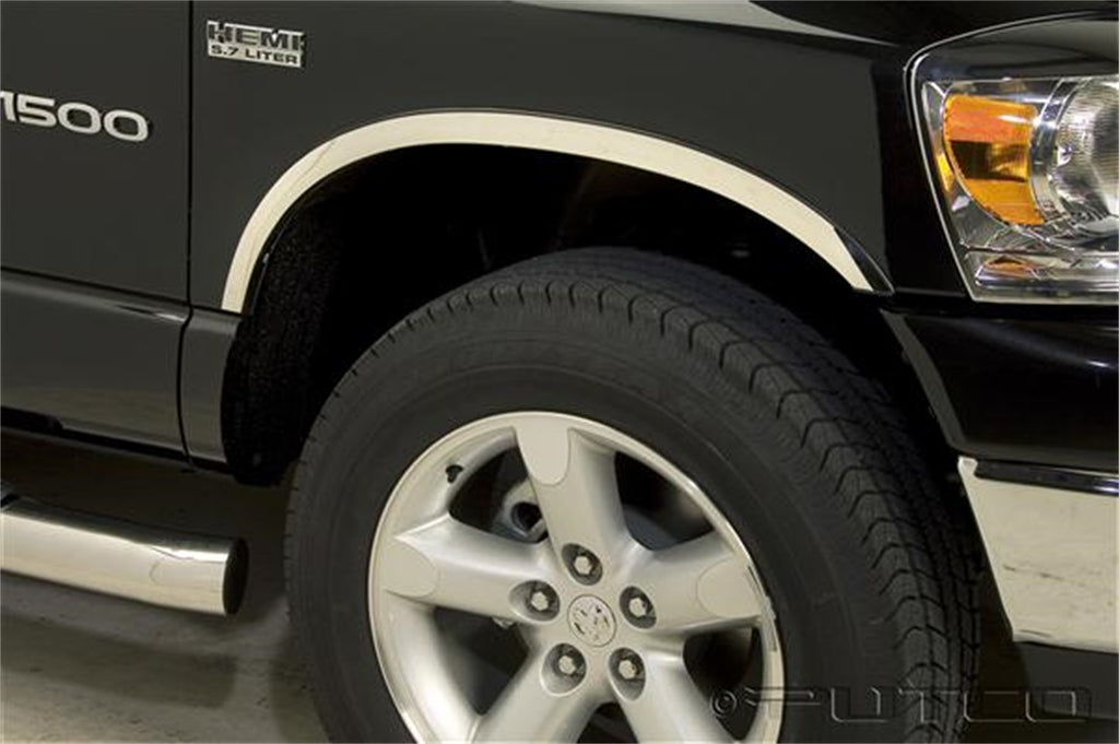 Fender Trim; Stainless Steel; Half - Stops At Molding;